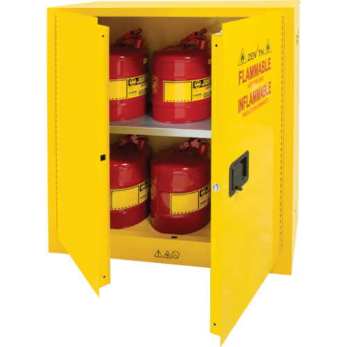 Flammable Storage Cabinet, 30 gal., 2 Door, 43" W x 44" H x 18" D Seaboard Timber Mart
