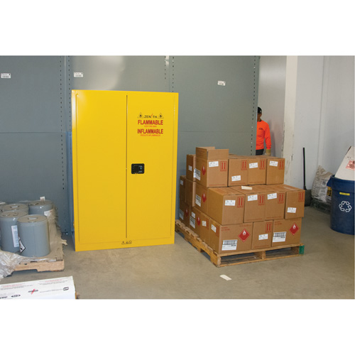 Flammable Storage Cabinet, 45 gal., 2 Door, 43" W x 65" H x 18" D Seaboard Timber Mart