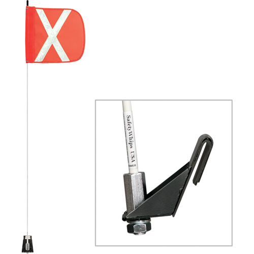 Tiges de s&eacute;curit&eacute; pour travaux l&eacute;gers Safety Whip, Fixation Fen&ecirc;tre, Hauteur 5', Orange Seaboard Timber Mart