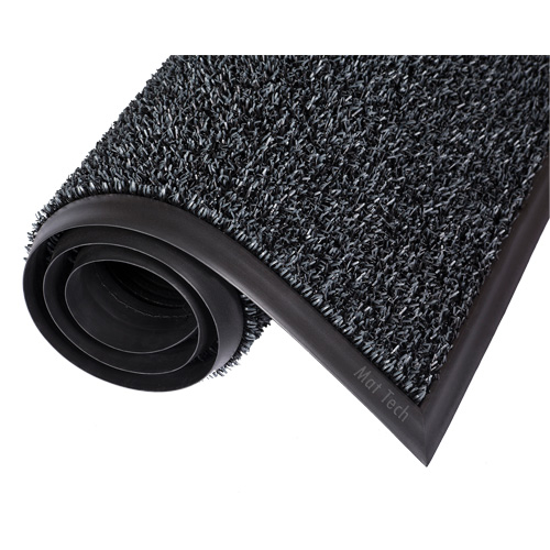 Astro-Plus Mat, Polyethylene, Scraper Type, Textured Pattern, 3-3/10' x 8', Charcoal Seaboard Timber Mart