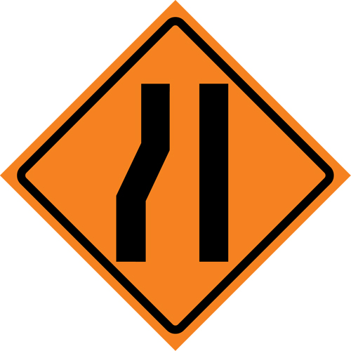 Merge Right Roll-Up Traffic Sign, 36" x 36", Vinyl, Pictogram Seaboard Timber Mart