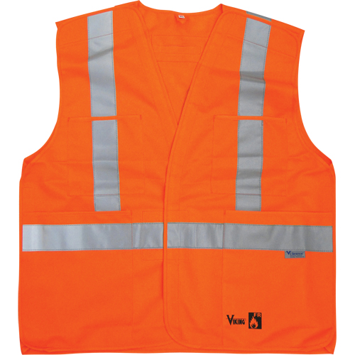 Vestes de s&eacute;curit&eacute; ignifug&eacute;es, Orange haute visibilit&eacute;, Moyen/Petit, Polyester Seaboard Timber Mart
