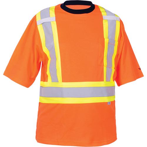 Safety T-Shirt, Polyester, Medium, High Visibility Orange Seaboard Timber Mart