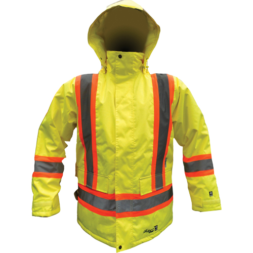 Safety Parka, High Visibility Lime-Yellow, Small Seaboard Timber Mart