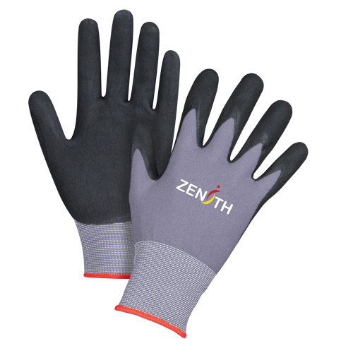 Gants ZX-1 de premi&egrave;re qualit&eacute; compatibles avec les &eacute;crans tactiles, 6/T-petit, R&ecirc;vetement Mousse de nitrile, Calibre 15, Enveloppe en Nylon Seaboard Timber Mart