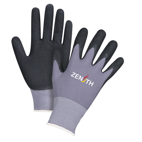 Gants ZX-1 de premi&egrave;re qualit&eacute; compatibles avec les &eacute;crans tactiles, 8/Moyen, R&ecirc;vetement Nitrile/Mousse de nitrile, Calibre 15, Enveloppe en Nylon Seaboard Timber Mart