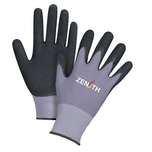 Gants ZX-1 de premi&egrave;re qualit&eacute; compatibles avec les &eacute;crans tactiles, 10/T-Grand, R&ecirc;vetement Nitrile/Mousse de nitrile, Calibre 15, Enveloppe en Nylon Seaboard Timber Mart