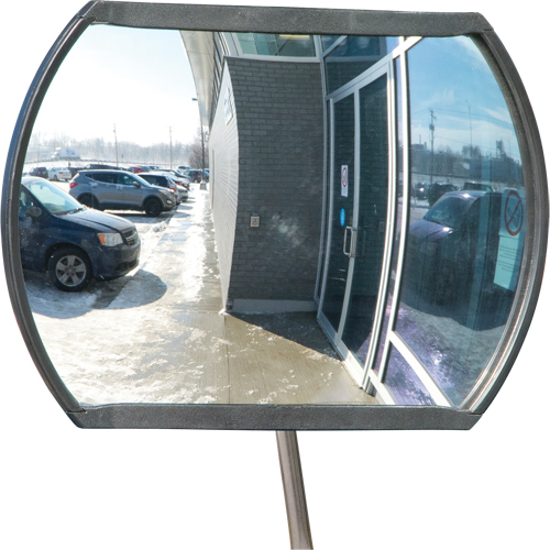 Roundtangular Convex Mirror with Telescopic Arm, 12" H x 18" W, Indoor/Outdoor Seaboard Timber Mart