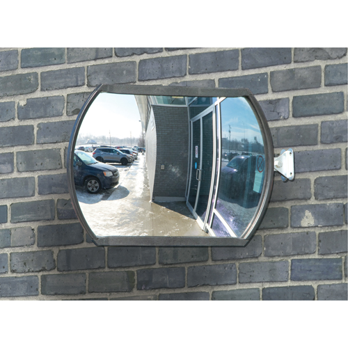 Roundtangular Convex Mirror with Telescopic Arm, 12" H x 18" W, Indoor/Outdoor Seaboard Timber Mart