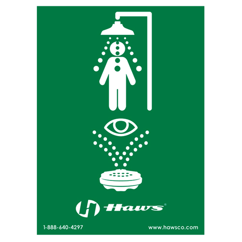 Emergency Shower/Eyewash Sign, 24" x 18", Plastic, Pictogram Seaboard Timber Mart