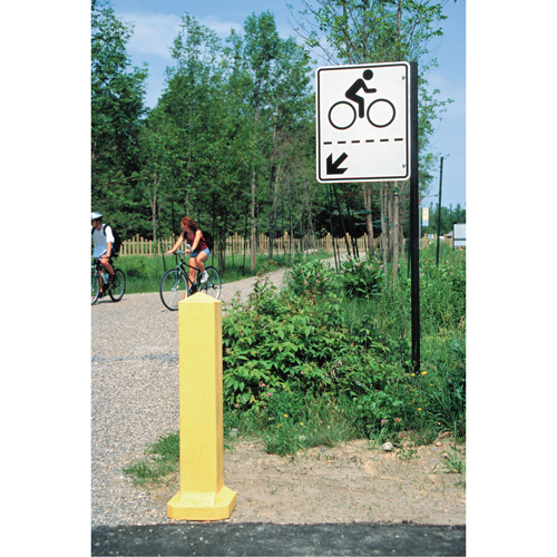 Bollards, Plastic, 33" H x 6" W, Yellow Seaboard Timber Mart