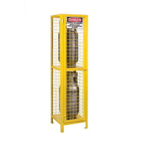 Armoires pour cylindres &agrave; gaz, nbre de bouteilles: 2, 17" , 17" , 69" , Jaune Seaboard Timber Mart