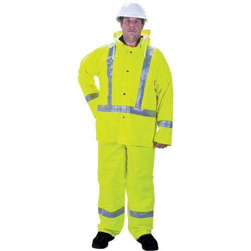 RZ900 Premium Traffic Rain Suit, Small, High Visibility Lime-Yellow Seaboard Timber Mart