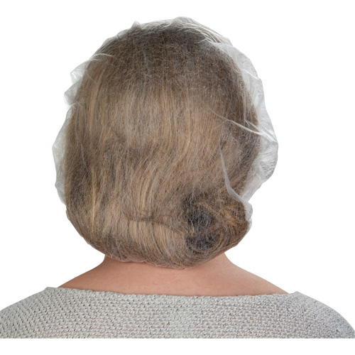 Non-Woven Bouffant Caps, Polypropylene, 21"/Large, White Seaboard Timber Mart