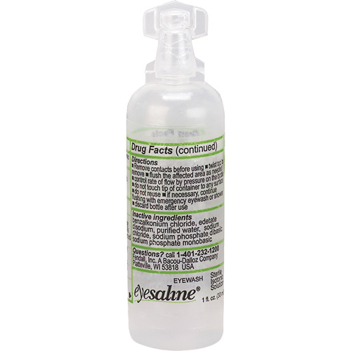 Saline Eyewash Bottles, Full Bottle, 1 oz. Seaboard Timber Mart