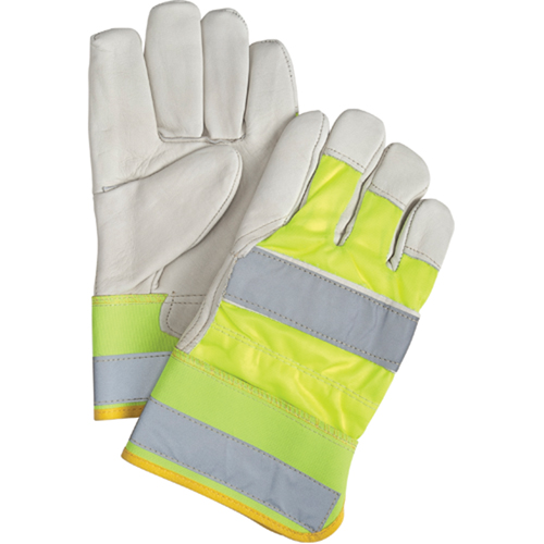 Yellow High-Visibility Superior Warmth Fitters Gloves, Large, Grain Cowhide Palm, Thinsulate Inner Lining Seaboard Timber Mart