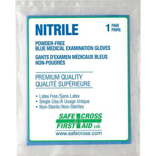 Gants d'examen m&eacute;dical, Grand, Nitrile, 5 mils, Sans poudre, Transparent, Classe 2 Seaboard Timber Mart