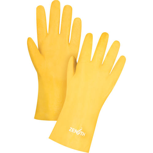 Rough-Finish Chemical-Resistant Gloves, Size 9, 12" L, PVC, Interlock Inner Lining, 47-mil Seaboard Timber Mart