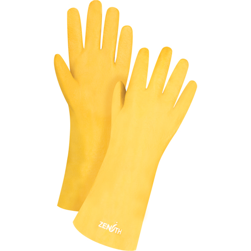 Gants &agrave; fini rugueux et r&eacute;sistants aux produits chimiques, Taille 9, 14" lo, PVC, Doublure en Interlock, 47-mil Seaboard Timber Mart