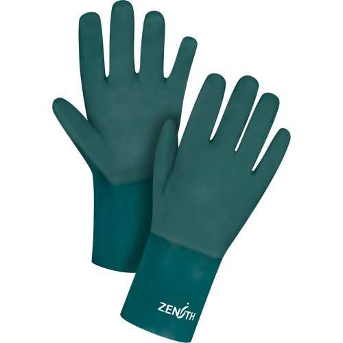 Gants verts &agrave; double enduit, 12" lo, PVC, Doublure en Jersey de coton, 70 mils Seaboard Timber Mart