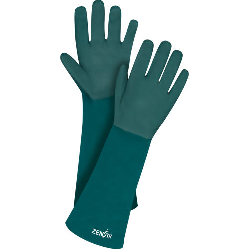 Double Dipped Green Gloves, 18" L, PVC, Cotton Jersey Inner Lining, 70-mil Seaboard Timber Mart