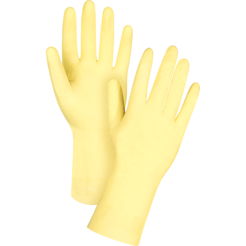 Gants jaune canari de premi&egrave;re qualit&eacute; r&eacute;sistants aux produits chimiques, Taille T-Grand/10, 12" lo, Latex de caoutchouc, Doublure en Ouat&eacute;e, 18 mils Seaboard Timber Mart