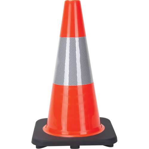 Traffic Cone, 18", Orange, 6" Reflective Collar(s) Seaboard Timber Mart