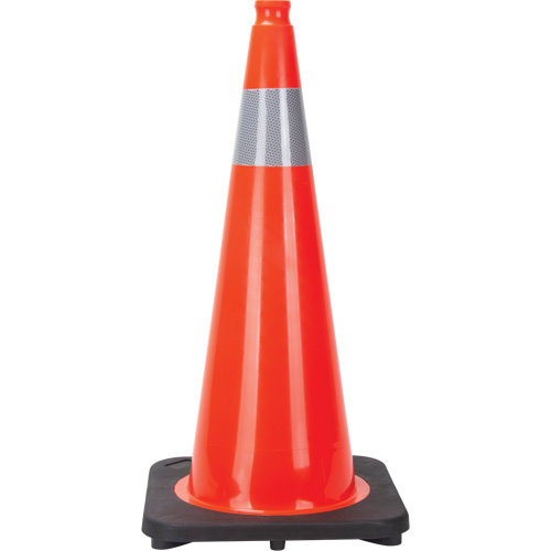 Traffic Cone, 28", Orange, 4" Reflective Collar(s) Seaboard Timber Mart