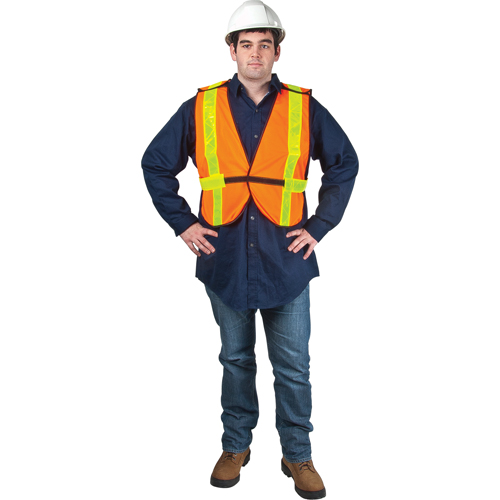 Veste de s&eacute;curit&eacute; d'usage standard, Orange haute visibilit&eacute;, Moyen, Polyester Seaboard Timber Mart