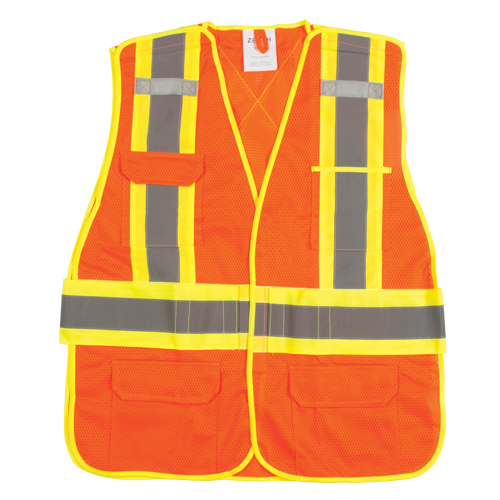 Veste d'arpenteur r&eacute;sistante aux flammes, Orange haute visibilit&eacute;, T-Grand, Polyester Seaboard Timber Mart