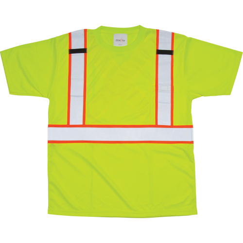 CSA Compliant T-Shirt, Polyester, Medium, High Visibility Lime-Yellow Seaboard Timber Mart
