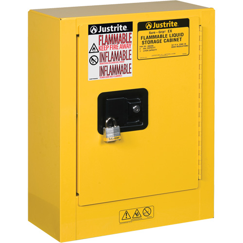 Sure-Grip&reg; EX Mini Flammable Safety Cabinet, 2 Gal., 1 Door, 17" W x 22" H x 8" D Seaboard Timber Mart