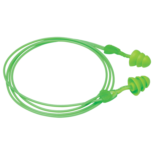 Glide&reg; Trio Reusable Earplugs, Corded, Bulk - Loose, 27 dB NRR, One-Size Seaboard Timber Mart