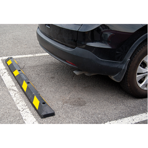Parking Curb, Rubber, 6' L, Black/Yellow Seaboard Timber Mart