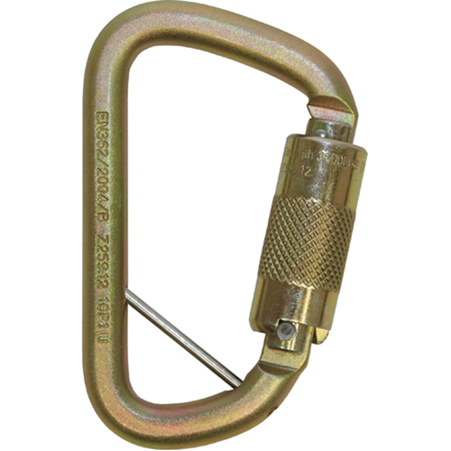 Rollgliss Technical Rescue Offset D Fall Arrest Carabiner, Steel, 3600 lbs Capacity Seaboard Timber Mart