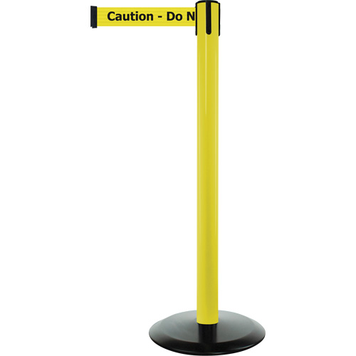 Advance TensaBarrier&reg; Barrier Post, Steel, 36" H, Black/Yellow Tape, 7.5' Tape Length Seaboard Timber Mart