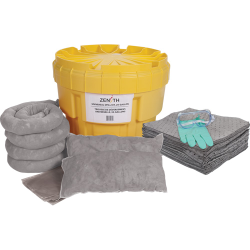 Large-Capacity Spill Kit, Universal, Overpack/Salvage Drum, 20 US gal. Absorbancy Seaboard Timber Mart