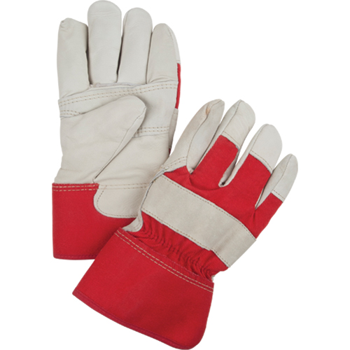 Red & White Winter-Lined Fitters Gloves, Large, Grain Cowhide Palm, Boa Inner Lining Seaboard Timber Mart