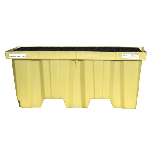 Nestable 2-Drum Poly-Spillpallet With Drain, 66 US gal. Spill Capacity, 51" x 26" x 21" Seaboard Timber Mart