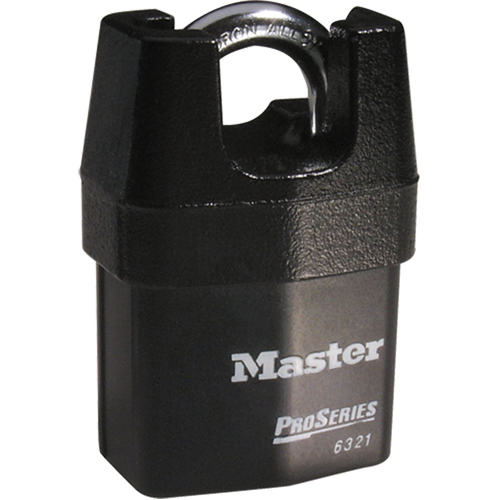 ProSeries&reg; Shrouded Padlock, Black, Keyed Different, Laminated Steel, 2-3/8" Width Seaboard Timber Mart