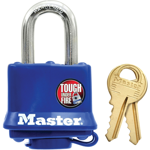 Weather-Resistant Padlock, Blue, Keyed Different, Laminated Steel, 1-9/16" Width Seaboard Timber Mart