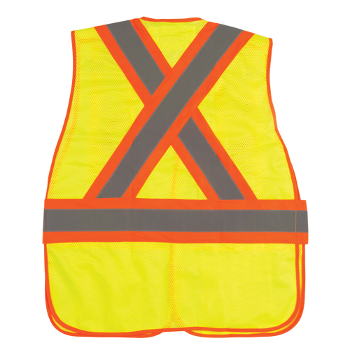Flame-Resistant Surveyor Vest, High Visibility Lime-Yellow, Medium, Polyester Seaboard Timber Mart