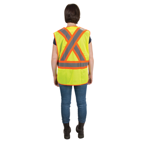 CSA Compliant High Visibility Surveyor Vest, High Visibility Lime-Yellow, Medium, Polyester Seaboard Timber Mart