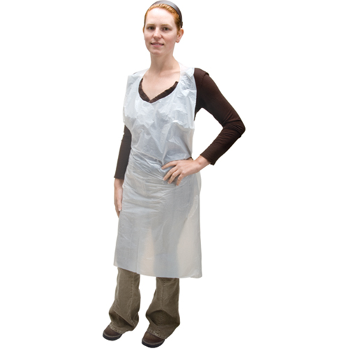 Polyethylene Aprons, Polyethylene, White, 35" W x 46" L Seaboard Timber Mart