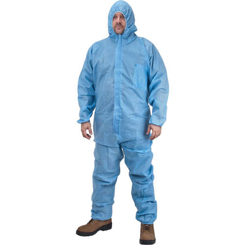 Premium Hooded Coveralls, Medium, Blue, Polypropylene Seaboard Timber Mart