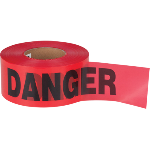 Ruban pour barricade Danger, Bilingue, 3" la x 1000' lo, 1,5 mil, Noir/rouge Seaboard Timber Mart