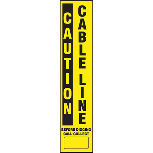 D&eacute;calcomanies pour piquet flexible de marquage - Caution Cable Line Seaboard Timber Mart
