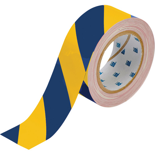 ToughStripe&reg; Floor Marking Tape, 2" x 100', Polyester, Blue and Yellow Seaboard Timber Mart