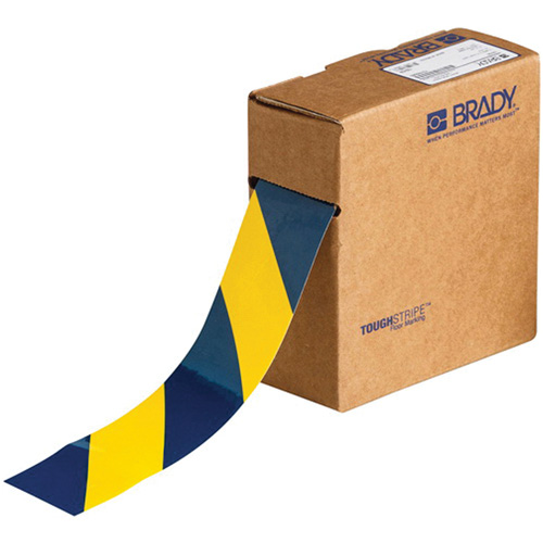 Ruban de marquage pour planchers ToughStripe, 2" x 100', Polyester, Bleu et jaune Seaboard Timber Mart