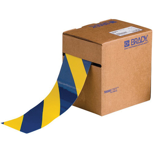 Ruban de marquage pour planchers ToughStripe, 3" x 100', Polyester, Bleu et jaune Seaboard Timber Mart